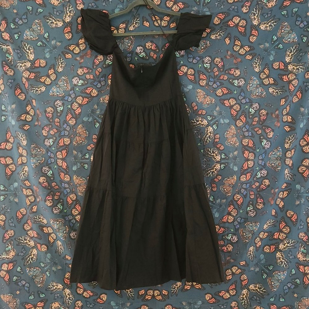 Moodie Off Shoulder Large Skirt Black Dress Small - Picture 8 of 9